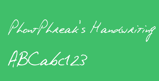 PhontPhreak's Handwriting
