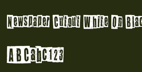 Newspaper Cutout White On Black