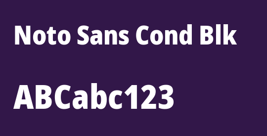 Noto Sans Cond Blk