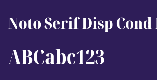 Noto Serif Disp Cond ExtBd