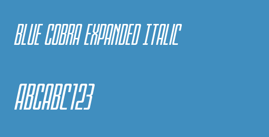 Blue Cobra Expanded Italic