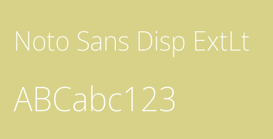 Noto Sans Disp ExtLt