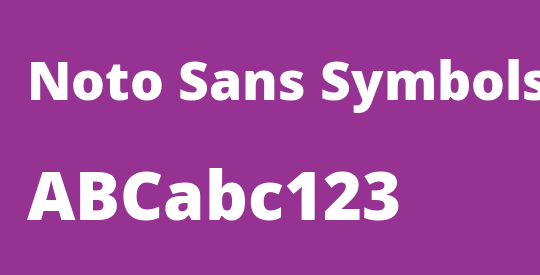 Noto Sans Symbols Blk