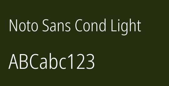 Noto Sans Cond Light