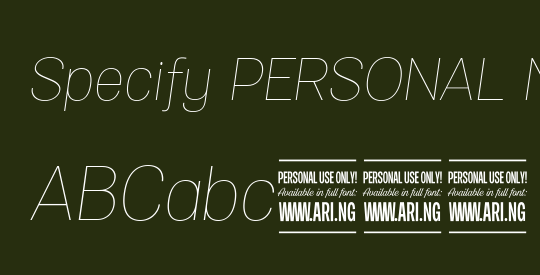 Specify PERSONAL Normal