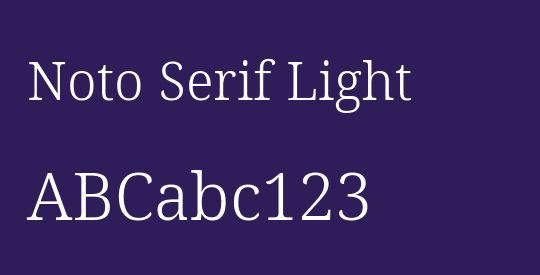 Noto Serif Light