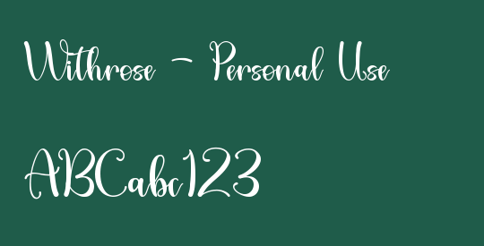 Withrose - Personal Use