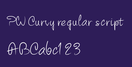 PW Curvy regular script