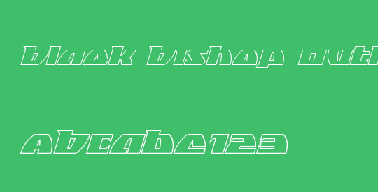 Black Bishop Outline Italic