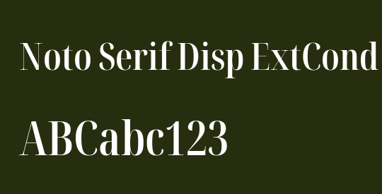 Noto Serif Disp ExtCond SemBd