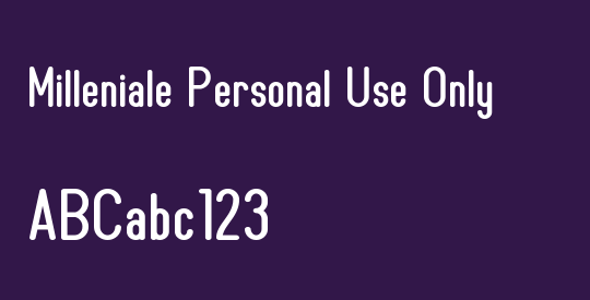 Milleniale Personal Use Only