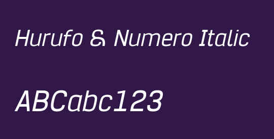 Hurufo & Numero Italic