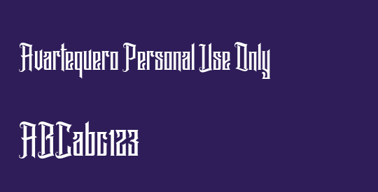 Avartequero Personal Use Only