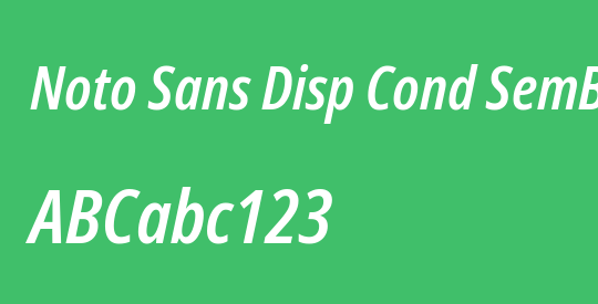 Noto Sans Disp Cond SemBd