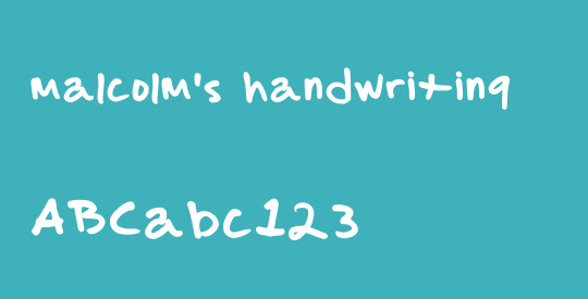 malcolm's handwriting