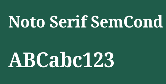 Noto Serif SemCond