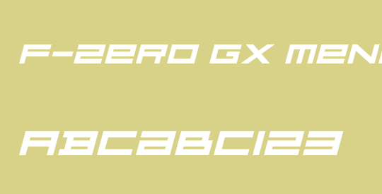 F-Zero GX Menu Font