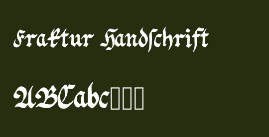 Fraktur Handschrift