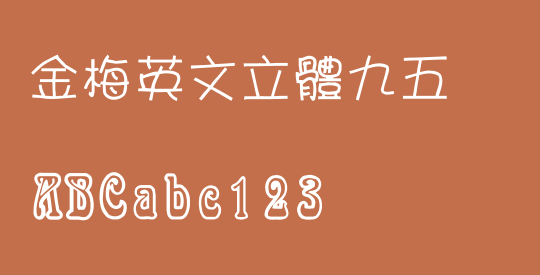 金梅英文立體九五