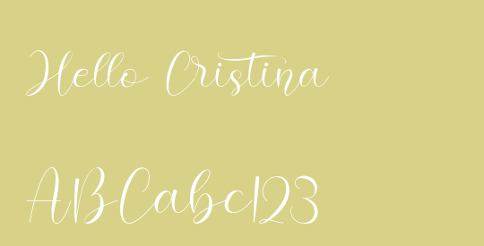 Hello Cristina