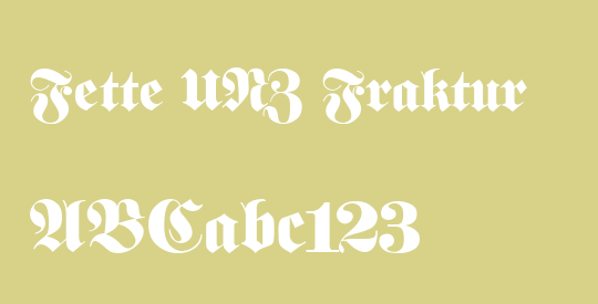 Fette UNZ Fraktur