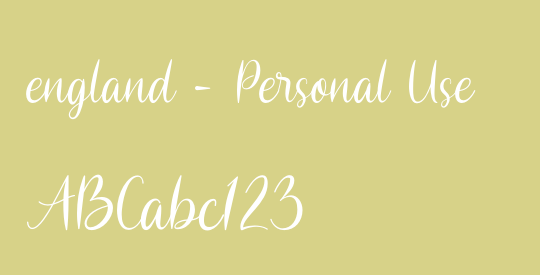 england - Personal Use