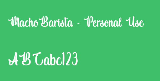 Macho Barista - Personal Use