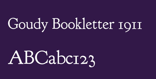 Goudy Bookletter 1911