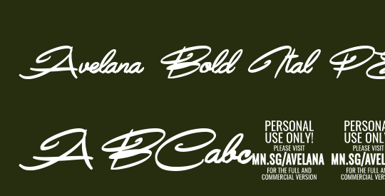 Avelana Bold Ital PERSONAL USE