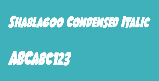 Shablagoo Condensed Italic