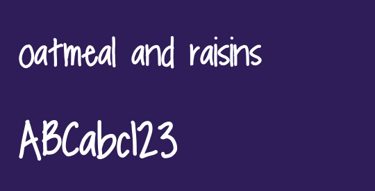 oatmeal and raisins