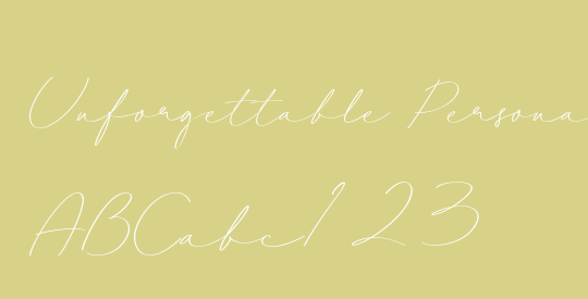 Unforgettable Personal Use