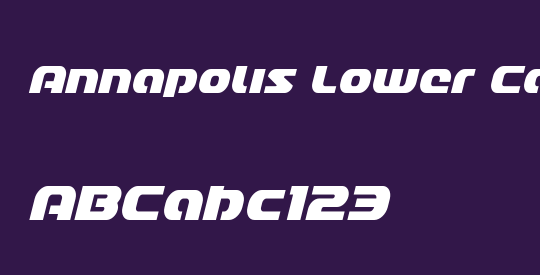 Annapolis Lower Case Condensed Italic