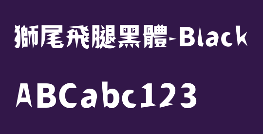 獅尾飛腿黑體-Black