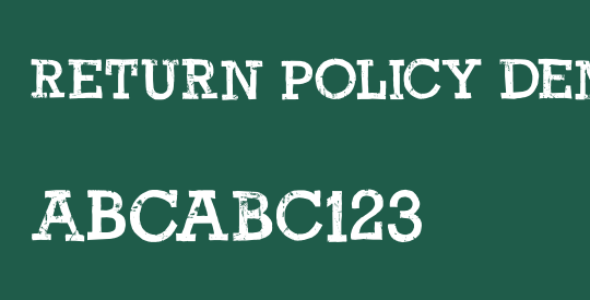 Return Policy DEMO