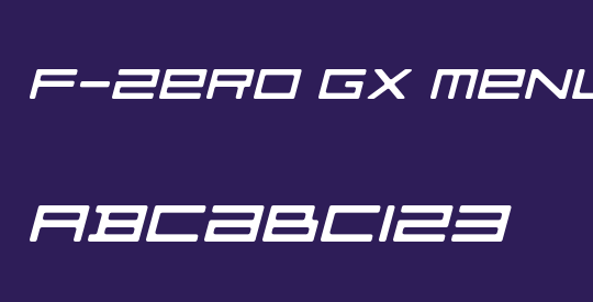 F-Zero GX Menu Font OblSemiRnd