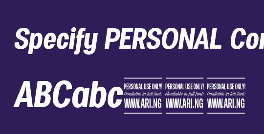 Specify PERSONAL Condensed