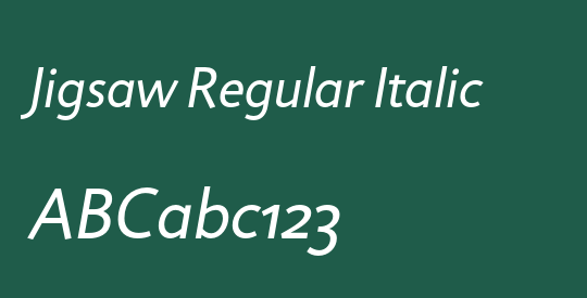 Jigsaw Regular Italic