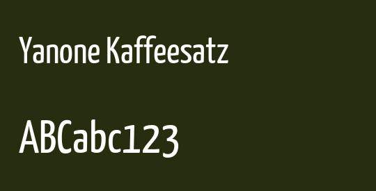 Yanone Kaffeesatz