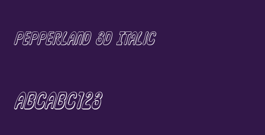 Pepperland 3D Italic
