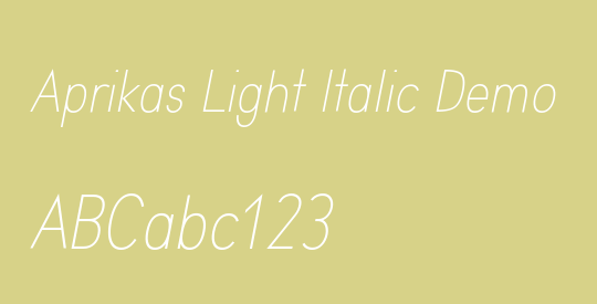 Aprikas Light Italic Demo