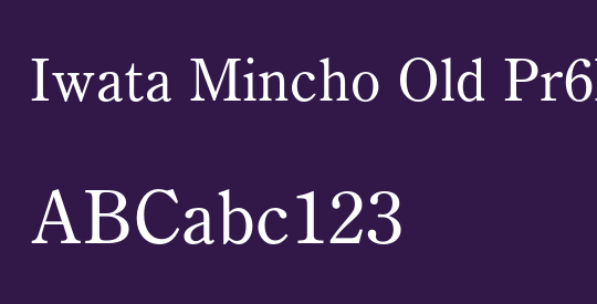 Iwata Mincho Old Pr6N