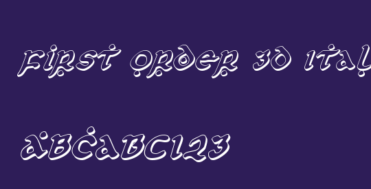 First Order 3D Italic
